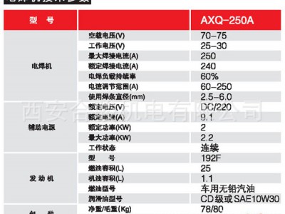 吉克发电电焊机AXQ250A 汽油柴油发电电焊机一体机 发电电焊可以同时使用