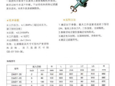 供应 山东威海  前卫  手摇刷式过滤器  过滤设备 过滤器