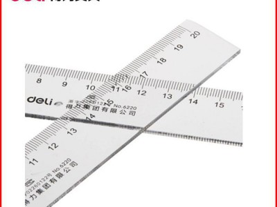 得力6240塑料透明直尺40厘米小学生文具测量工具尺绘图用仪尺