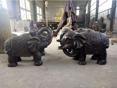 动物雕塑铜大象招财象家居公司庭院