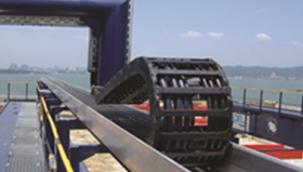 易格斯拖链系统应用于集装箱岸桥——抗台风、无坠物、低维护！！！