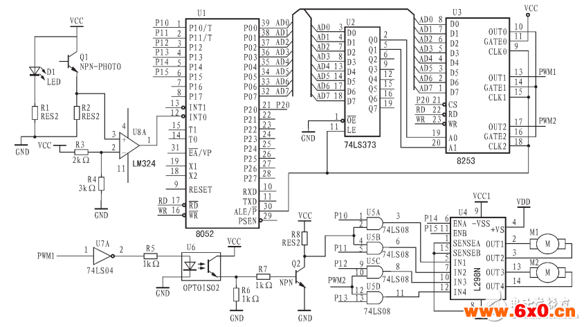 基于Intel8253与L298N的电机PWM调速方法