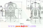 GCWU100-GCWU500、型低速级蜗杆在蜗轮之下的齿轮-蜗杆减速机的装配形式与主要尺寸（JB/T7008-1993）