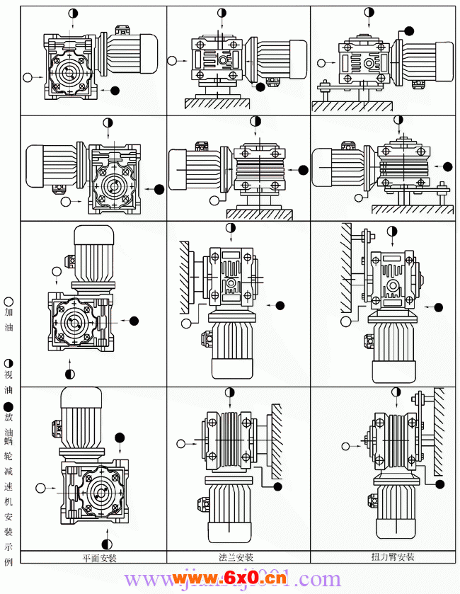 WJ系列中空轴型蜗轮减速机安装示例