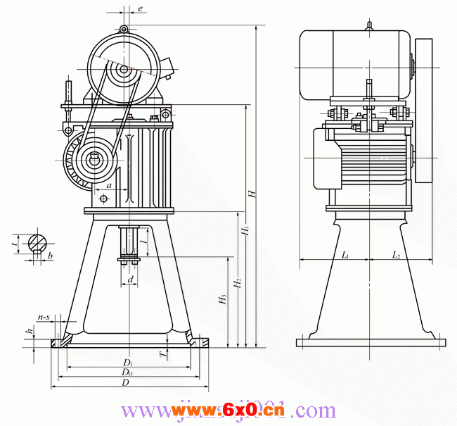 LKW型立式锥面包络圆柱蜗杆减速器（JB-T 7847-1995）
