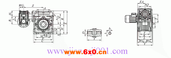 ANRV系列蜗轮蜗杆减速电动机安装尺寸