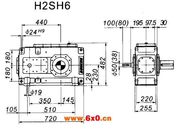 H2SH系列外型及安装尺寸图