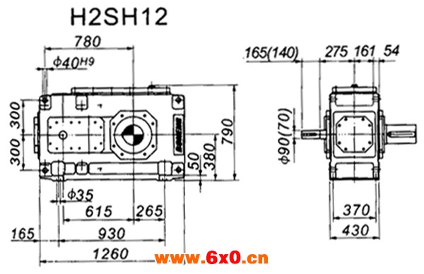 H2SH系列外型及安装尺寸图