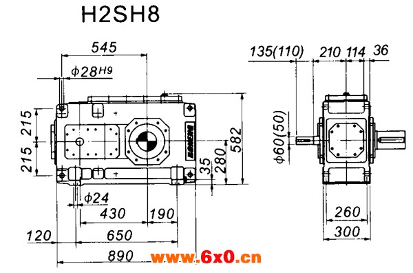 H2SH系列外型及安装尺寸图