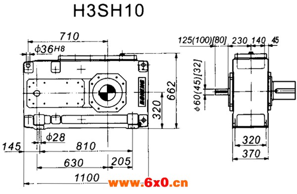 H3SH系列外型及安装尺寸图