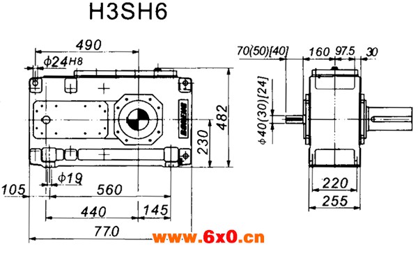 H3SH系列外型及安装尺寸图