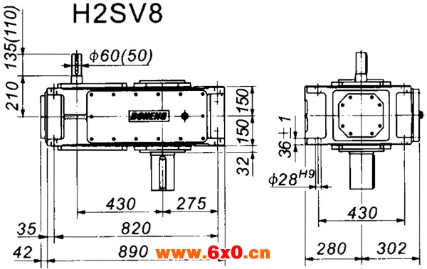 H2SV系列外型及安装尺寸图