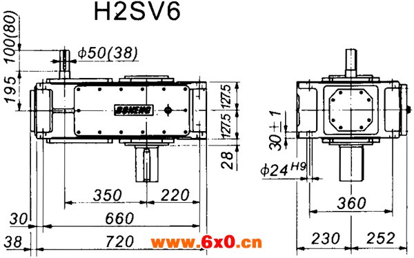 H2SV系列外型及安装尺寸图