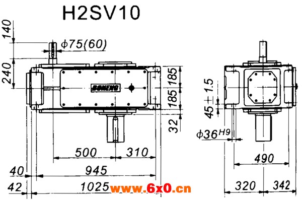 H2SV系列外型及安装尺寸图