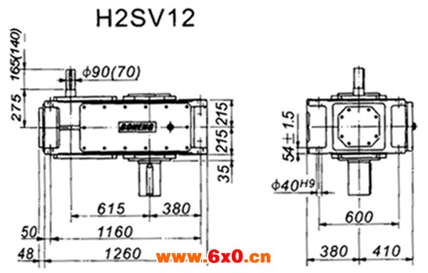 H2SV系列外型及安装尺寸图