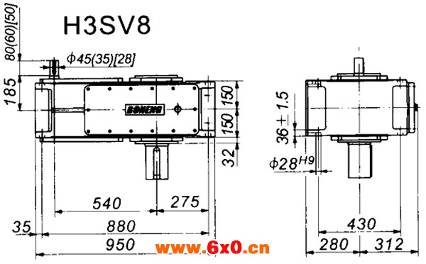 H3SV系列外型及安装尺寸图