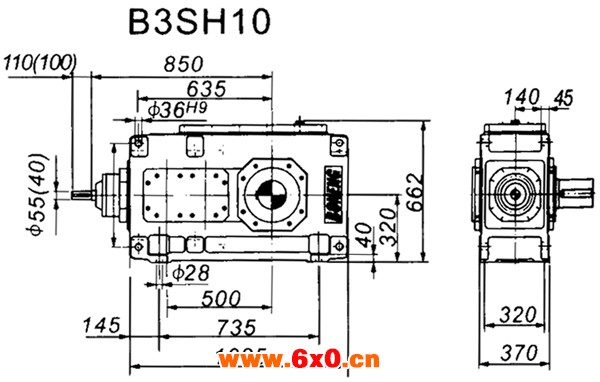 B3SH系列外型及安装尺寸图