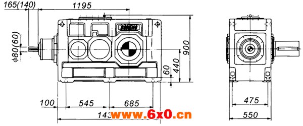 B3SH系列外型及安装尺寸图