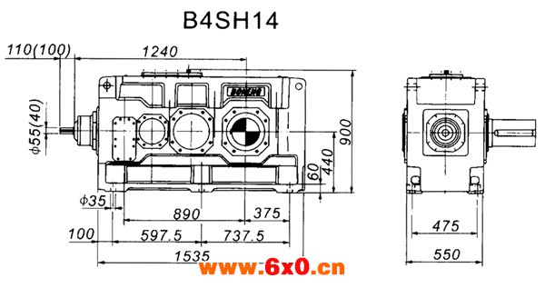 B4SH系列外型及安装尺寸图