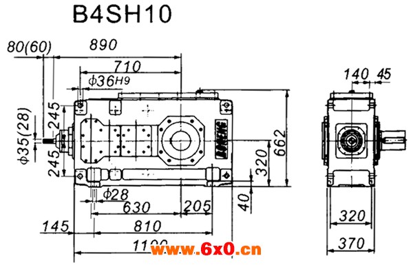 B4SH系列外型及安装尺寸图