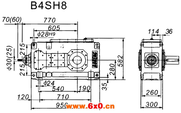 B4SH系列外型及安装尺寸图