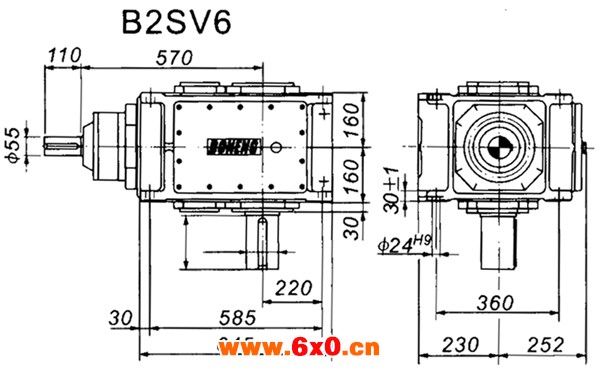 B2SV系列外型及安装尺寸图