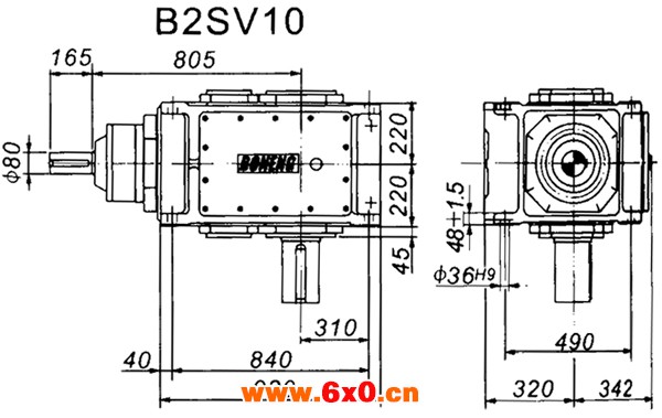 B2SV系列外型及安装尺寸图