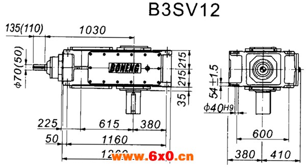 B3SV系列外型及安装尺寸图