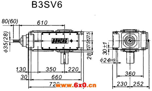 B3SV系列外型及安装尺寸图