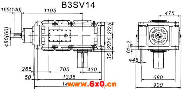 B3SV系列外型及安装尺寸图