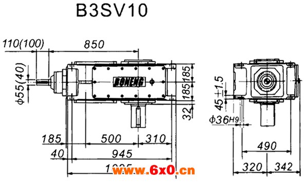 B3SV系列外型及安装尺寸图