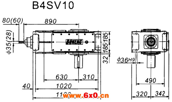 B4SV系列外型及安装尺寸图