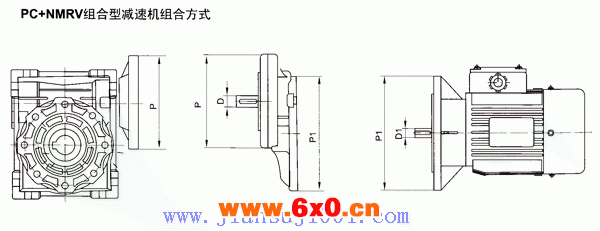 PC+NMRV组合型减速机组合方式