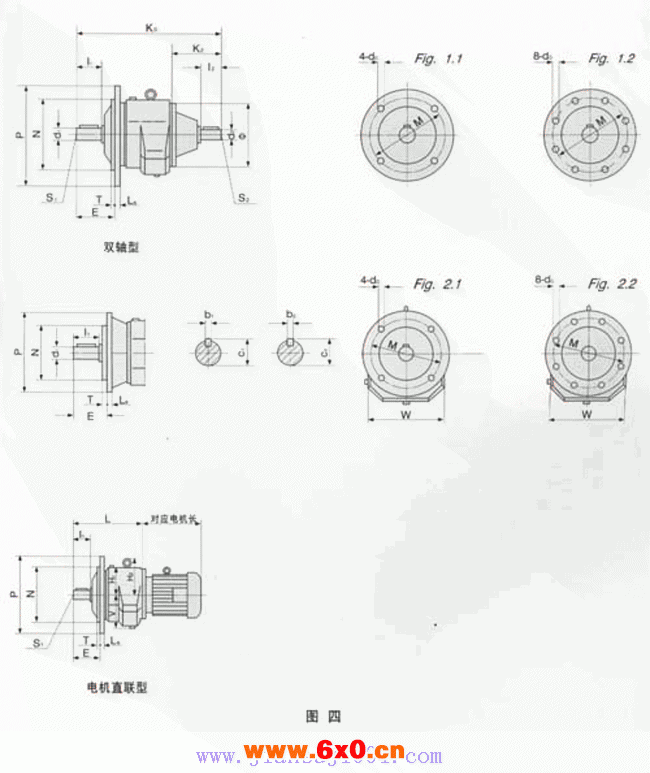TZF-L、TAF-S型齿轮减速器外形及安装尺寸