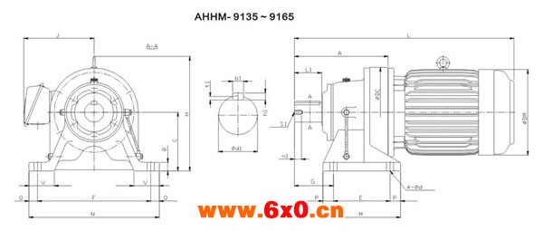 ADC系列摆线减速机尺寸图表AHHM-9135～9165