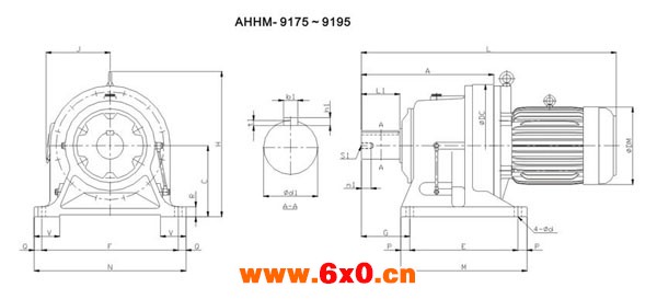 ADC系列摆线减速机尺寸图表AHHM-9175～9195