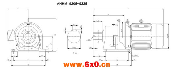 ADC系列摆线减速机尺寸图表AHHM-9205～9225