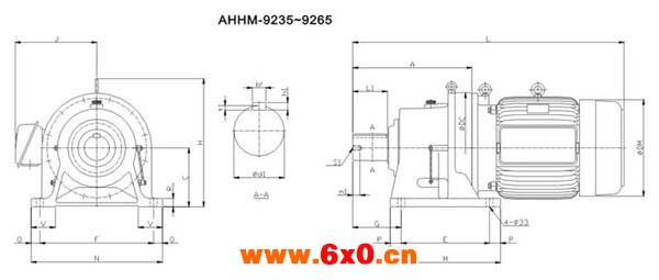 ADC系列摆线减速机尺寸图表AHHM-9235～9265