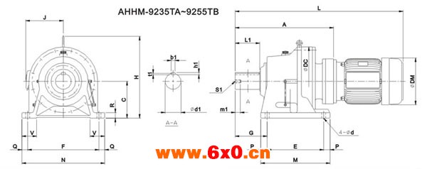 ADC系列摆线减速机尺寸图表AHHM-9235～9255TB