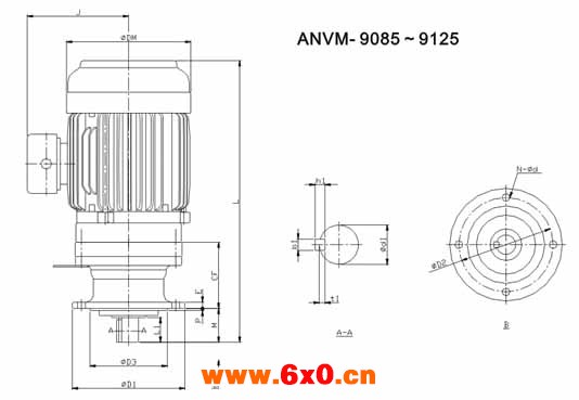 ADC系列摆线减速机尺寸图表ANVM-9085～9125TB
