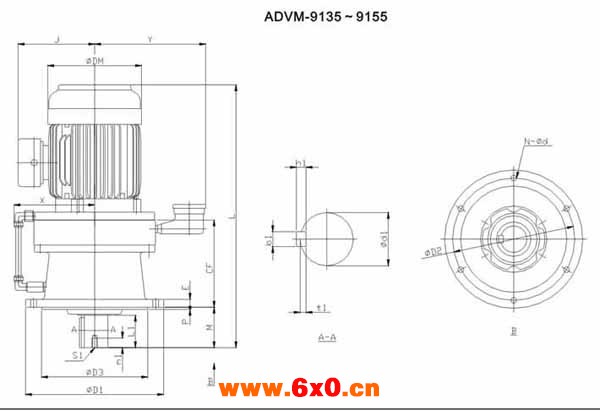 ADC系列摆线减速机尺寸图表ADVM-9135～9155TB