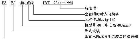 HZ系列垂直出轴混合少齿差星轮减速器（JB-T7344-1994）