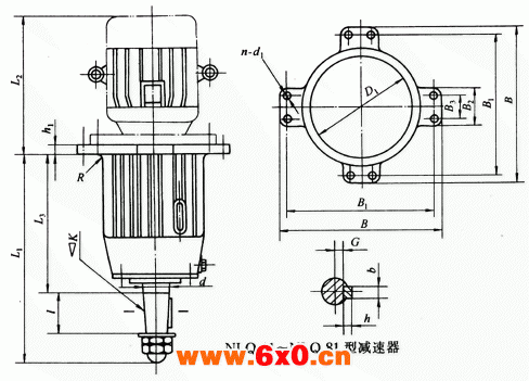 NLQ型行星齿轮减速机外形及安装尺寸