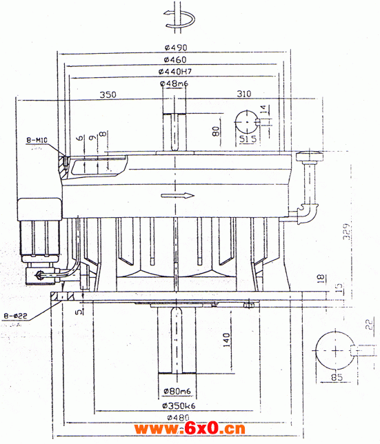 11J（i=10）外形及安装尺寸