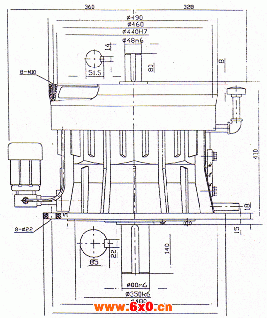 11J（i=20）外形及安装尺寸