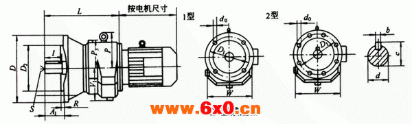 RF32……系列斜齿硬齿面减速机外形及安装尺寸