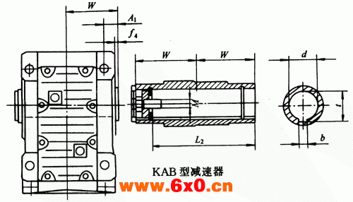 KAB47……系列螺旋锥齿轮减速机外形及安装尺寸