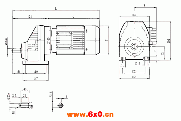 RCX57..硬齿轮减速机安装尺寸图