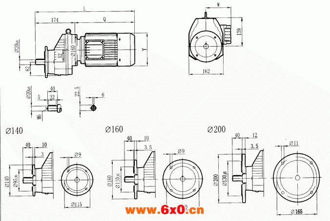 RCXF57..型硬齿轮减速机安装尺寸图