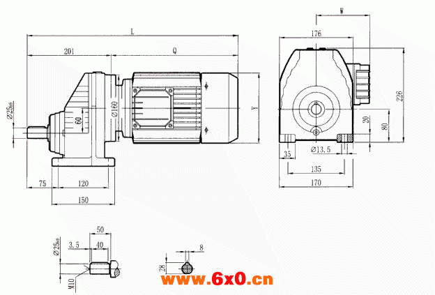 RCX67..型硬齿轮减速机安装尺寸图